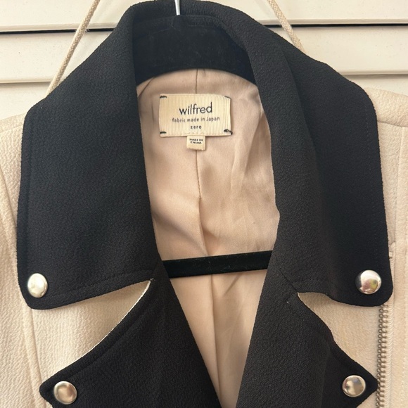 Aritzia Wilfred Montesson Crepe Jacket / Blazer - black & white / cream - Picture 6 of 16